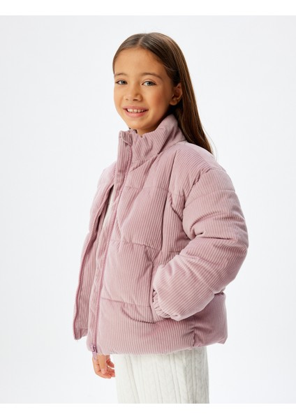 Oversize Bomber Ceket Kadife Dokulu Cep Detaylı Dik Yaka fiyatları