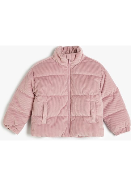 Oversize Bomber Ceket Kadife Dokulu Cep Detaylı Dik Yaka modelleri