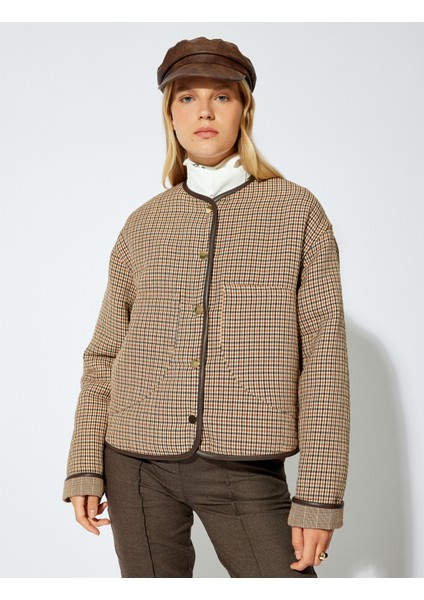 Mevsimlik Ceket Yuvarlak Yaka Çıt Çıt Düğmeli Cepli fırsatları