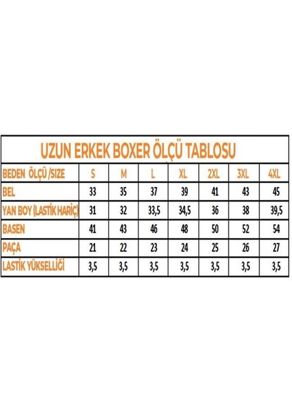 6 Adet Likralı Uzun Erkek Boxer 1004