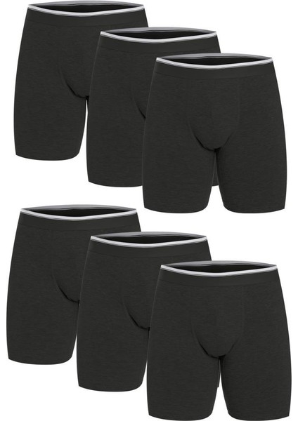 6 Adet Likralı Uzun Erkek Boxer 1004