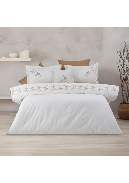 Gardenya Pamuklu Çift Kişilik Nakışlı Kombinli Nevresim Seti