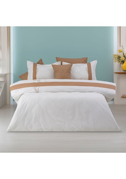 Efsun Pamuklu Çift Kişilik Nakışlı Kombinli Nevresim Seti -