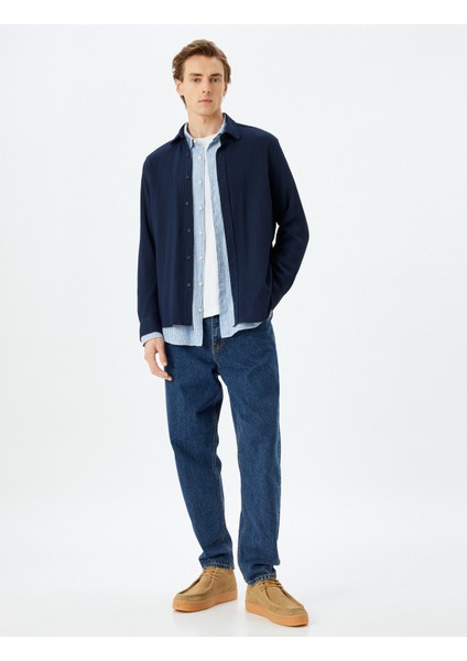 Viskon Pamuk Karışımlı Dokulu Uzun Kollu Gömlek fiyatları