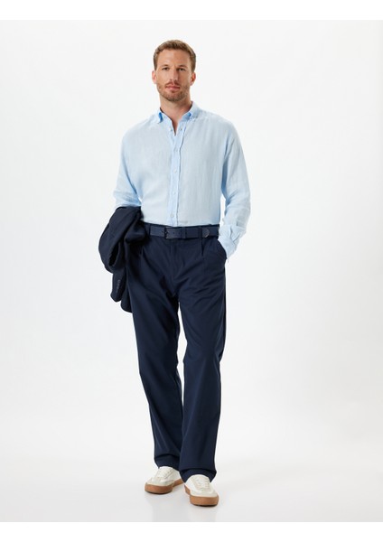 Keten Gömlek Uzun Kollu Basic