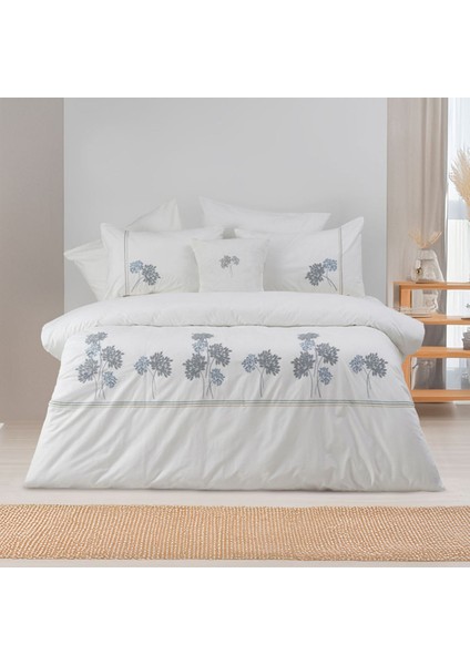 Talia Pamuklu Çift Kişilik Nakışlı Nevresim Seti