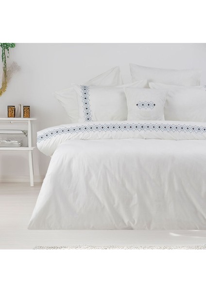 Eliza Pamuklu Çift Kişilik Nakışlı Kombinli Nevresim Seti fiyatları