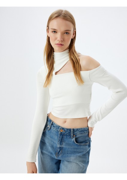 x Inji - Crop Pencere Detaylı Uzun Kollu Tişört