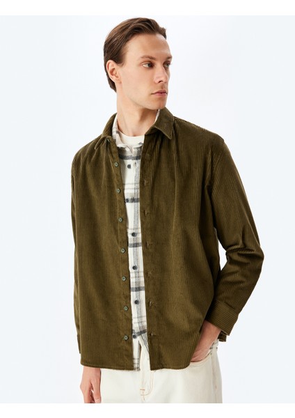 Uzun Kollu Pamuklu Fitilli Kadife Gömlek fiyatları