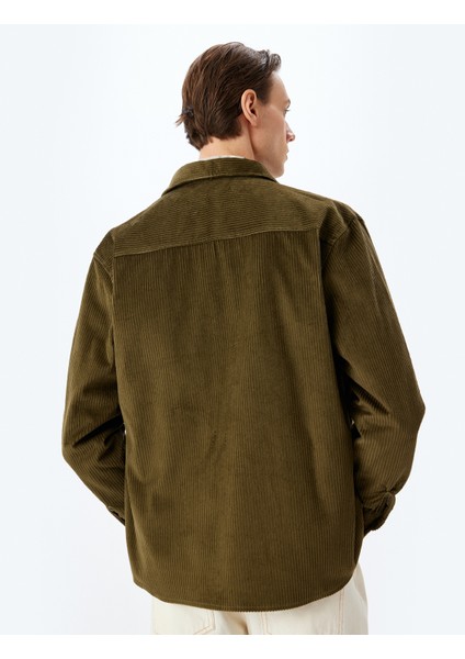 Uzun Kollu Pamuklu Fitilli Kadife Gömlek fırsatları