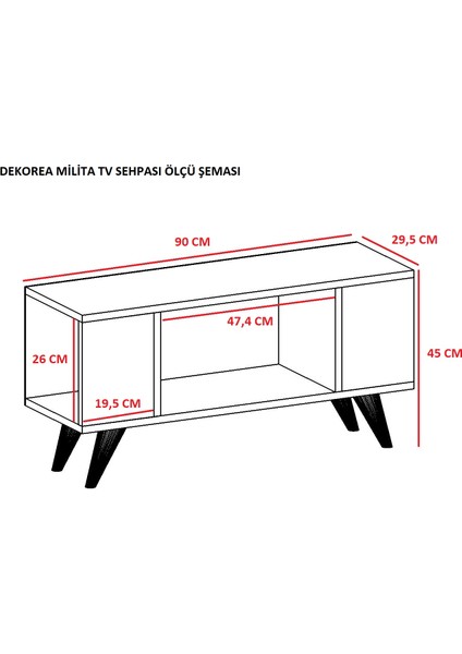 Militadd Tv Sehpası Ceviz Beyaz