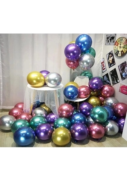 Karışık Krom Balon 40 Adet