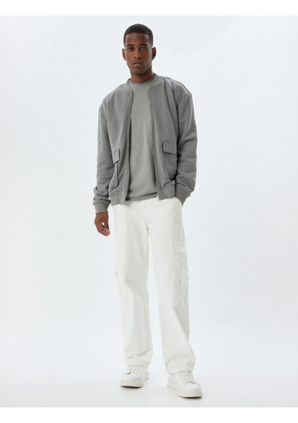 Oversize Ceket Fermuarlı Kapaklı Cep Detaylı Pamuklu fiyatları