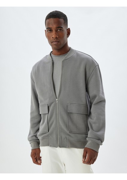 Oversize Ceket Fermuarlı Kapaklı Cep Detaylı Pamuklu modelleri