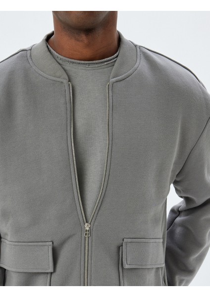 Oversize Ceket Fermuarlı Kapaklı Cep Detaylı Pamuklu indirimleri