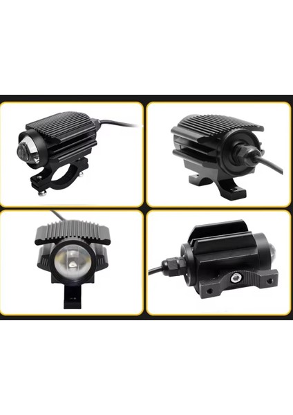 Motosiklet Sis LED Beyaz ve Sarı Işık Komple Set 2 Adet Led, 1 Adet Anahtar