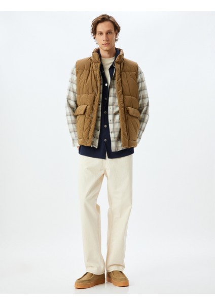 Kapaklı Cep Detaylı Dik Yaka Slim Fit Şişme Yelek fiyatları