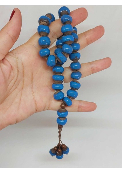 Anadolu Toprağı Serisi 33'lük Mavi Renk Seramik Boncuk Tesbih 10-12MM (54112) indirimleri