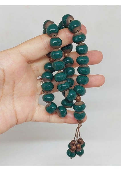 Anadolu Toprağı Serisi 33'lük Yeşil Renk Seramik Boncuk Tesbih 10-12MM (54110) fiyatları