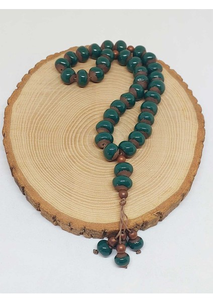 Anadolu Toprağı Serisi 33'lük Yeşil Renk Seramik Boncuk Tesbih 10-12MM (54110) fırsatları