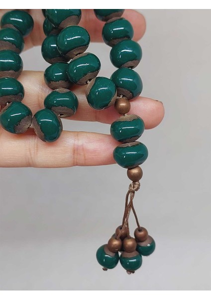 Anadolu Toprağı Serisi 33'lük Yeşil Renk Seramik Boncuk Tesbih 10-12MM (54110) indirimleri