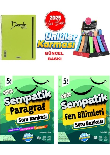 5. Sınıf Sempatik Paragraf Fen Bilimleri Soru Bankası - Telli Defter - Kalemlik