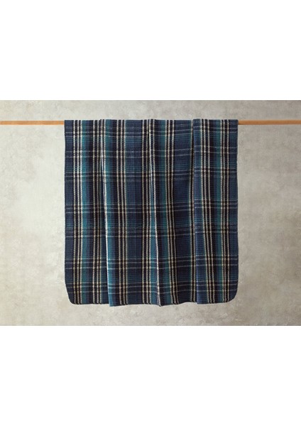 Plaid Waffle Scotch Tek Kişilik Battaniye 150X200 cm Mavi