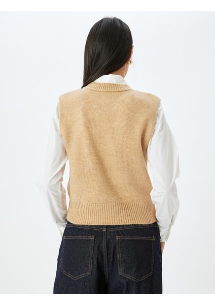 Bisiklet Yaka Kolsuz Triko Süveter fırsatları