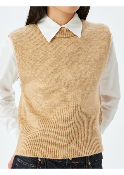 Bisiklet Yaka Kolsuz Triko Süveter indirimleri