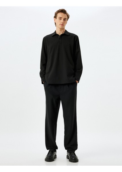 Viskon Karışımlı Uzun Kollu Polo Yaka Gömlek fiyatları