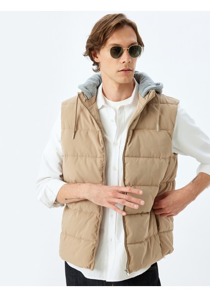 Şişme Yelek Slim Fit Fermuarlı