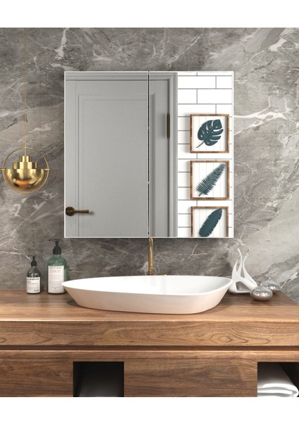 Tetto Elagante Lavobo Üstü Aynalı Banyo Dolabı 60 x 60 cm