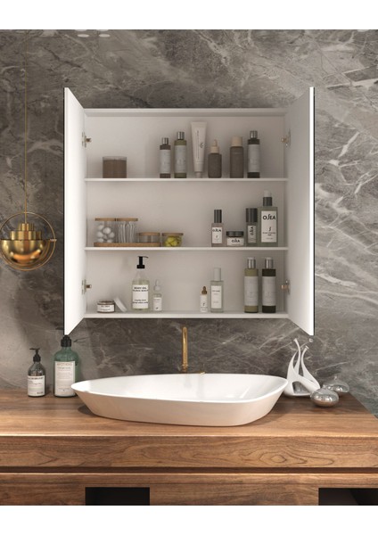 Tetto Elagante Lavobo Üstü Aynalı Banyo Dolabı 60 x 60 cm