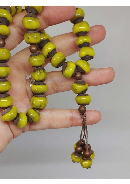 Anadolu Toprağı Serisi 33'lük Sarı Renk Seramik Boncuk Tesbih 10-12MM (54106) fiyatları