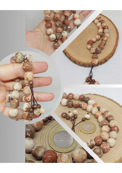 Anadolu Toprağı Serisi 33'lük Toprak Renk Seramik Boncuk Tesbih 10-12MM (54104)