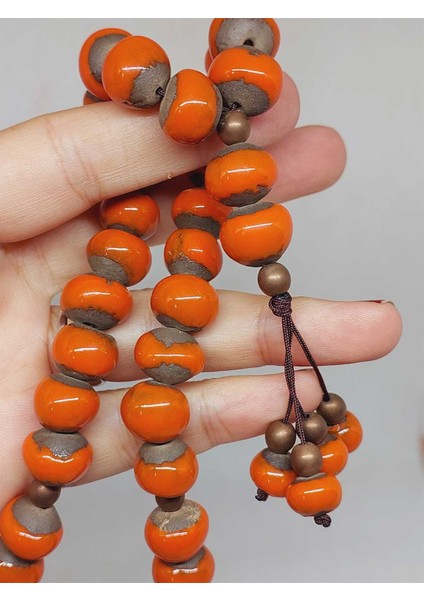 Anadolu Toprağı Serisi 33'lük Turuncu Renk Seramik Boncuk Tesbih 10-12MM (54102) fiyatları