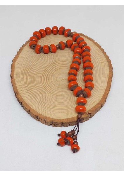 Anadolu Toprağı Serisi 33'lük Turuncu Renk Seramik Boncuk Tesbih 10-12MM (54102) fırsatları