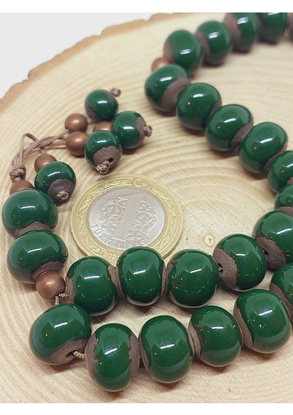 Anadolu Toprağı Serisi 33'lük Yeşil Renk Seramik Boncuk Tesbih 10-12MM (54100) modelleri