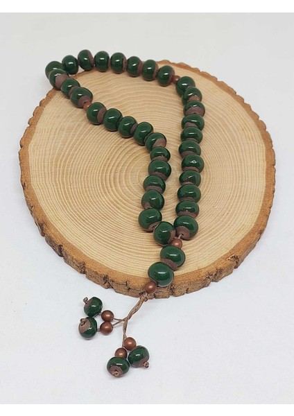 Anadolu Toprağı Serisi 33'lük Yeşil Renk Seramik Boncuk Tesbih 10-12MM (54100) fırsatları