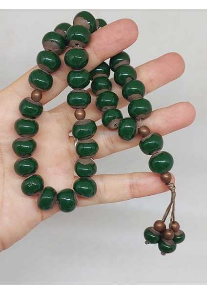 Anadolu Toprağı Serisi 33'lük Yeşil Renk Seramik Boncuk Tesbih 10-12MM (54100) indirimleri