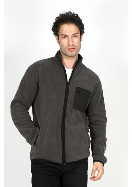 Hector Erkek Dik Yaka Fermuarlı Sweatshirt Antrasit fırsatları