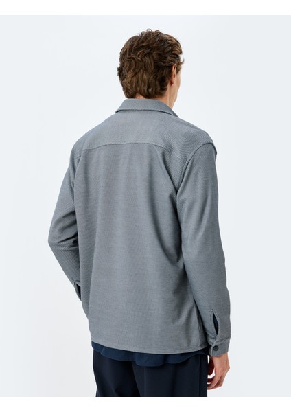 Uzun Kollu Düğmeli Cep Detaylı Viskon Karışımlı Gömlek Ceket fırsatları