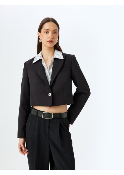 Kruvaze Crop Blazer Ceket