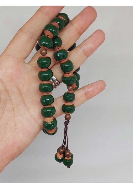 Anadolu Toprağı Serisi 33'lük Yeşil Renk Seramik Boncuk Tesbih 10-12MM (54122) fiyatları
