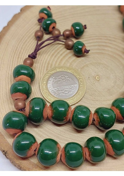 Anadolu Toprağı Serisi 33'lük Yeşil Renk Seramik Boncuk Tesbih 10-12MM (54122) modelleri