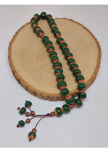 Anadolu Toprağı Serisi 33'lük Yeşil Renk Seramik Boncuk Tesbih 10-12MM (54122) fırsatları