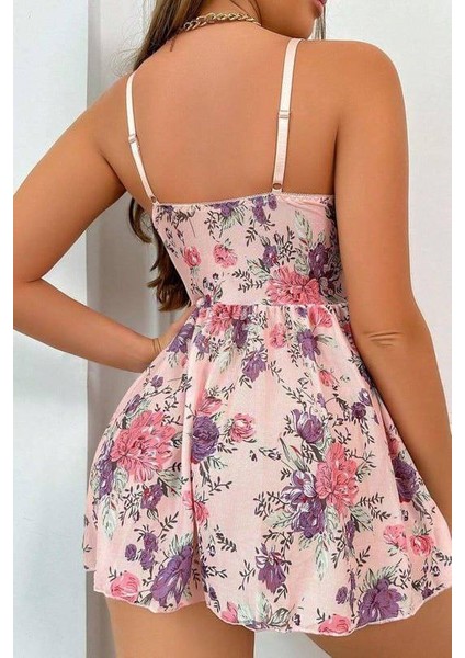 Brl Pembe Çiçek Desenli Askılı Gecelik 1570 fiyatları