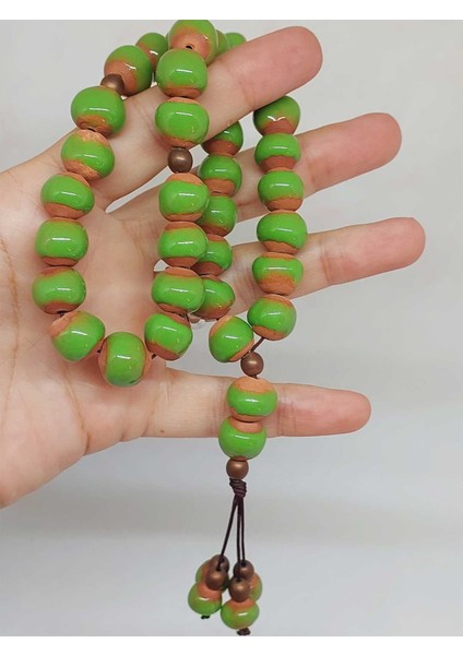 Anadolu Toprağı Serisi 33'lük Yeşil Renk Seramik Boncuk Tesbih 10-12MM (54132) fiyatları