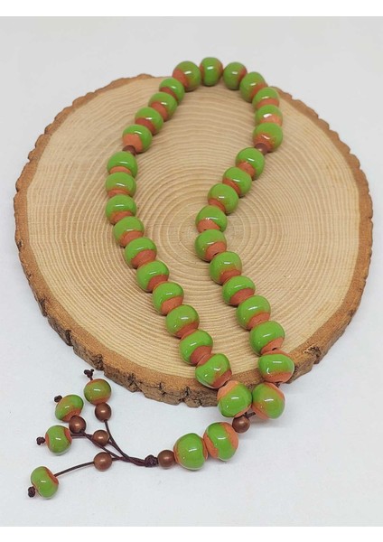 Anadolu Toprağı Serisi 33'lük Yeşil Renk Seramik Boncuk Tesbih 10-12MM (54132) fırsatları