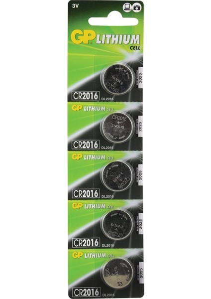 CR2016 Lityum Pil 5 Li Paket